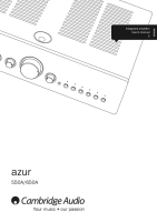 Cambridge Audio Azur 650A - Owners manual